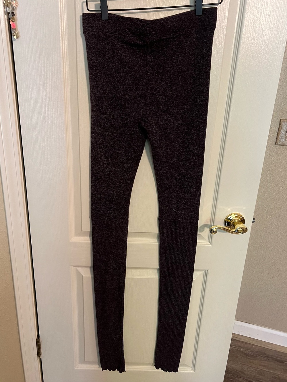 Free People Intimately Cozy Heathered Purple Knit Leggings NWOT Size S
